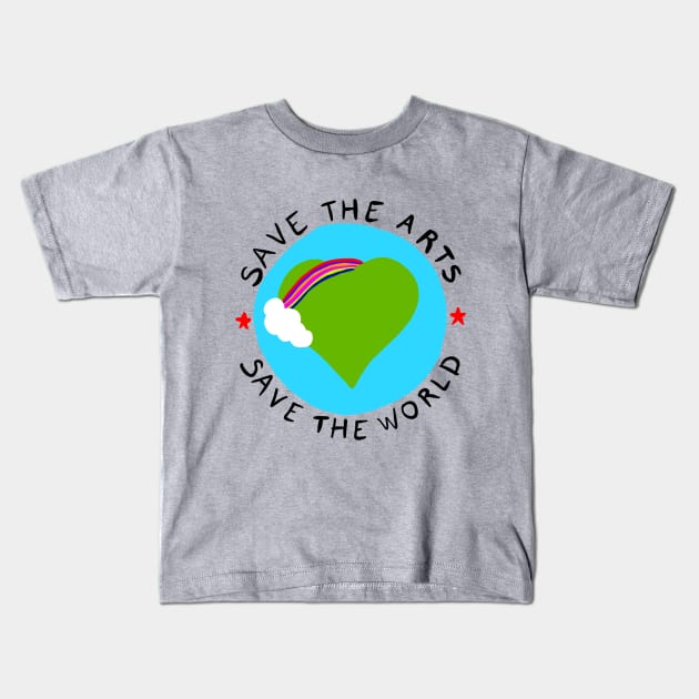 Save The Arts, Save The World Kids T-Shirt by VintageArtwork